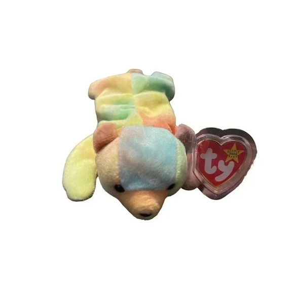 TY Beanie Babies Sammy The Tie Dyed Bear Sammy DOB 23.06.98 Soft Toy Plush - Picture 1 of 5